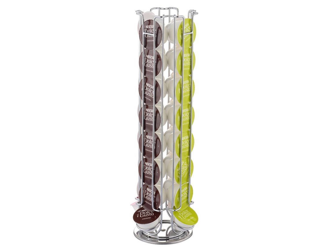 Soporte Para Cápsulas De Café, Compatible Con (32) Cápsulas, Con Elegante Diseño De Acero Cromado.