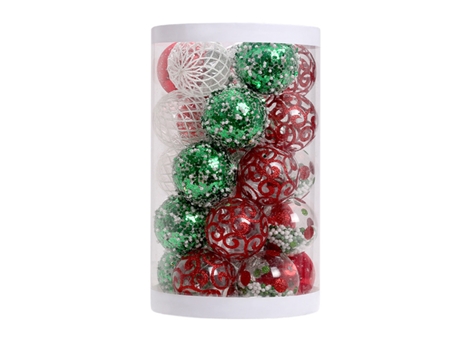 Bola de Navidad TUSERXLN Adornos Árboles Rojo Plástico Blanco