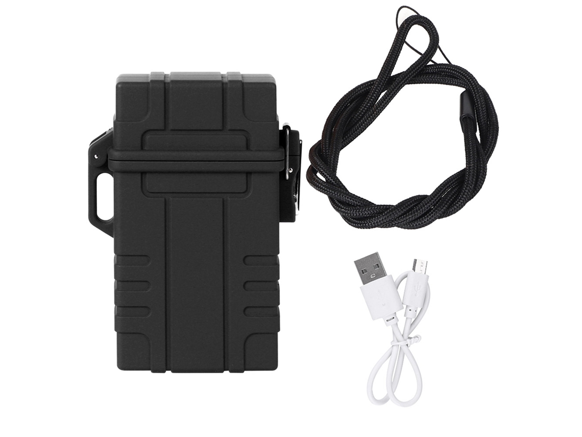 Caja de almacenamiento de cigarrillos impermeable y a prueba de humedad con cargador USB y encendedor electrónico