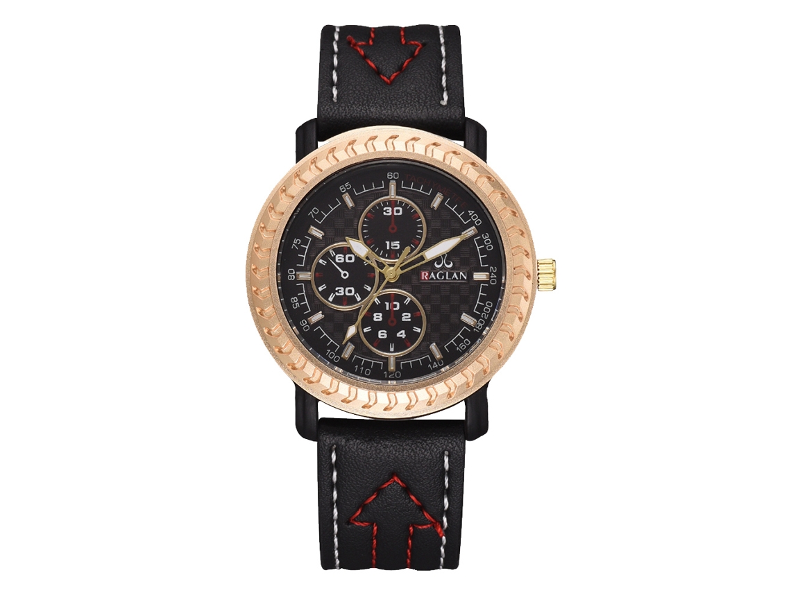 Reloj De Pulsera Analógico De Cuarzo Clásico E Informal Para Hombre Con Correa De Pu Negra.