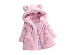2026-abrigo De Invierno Para Niñas Con Capucha De Pelo Falso Fluffy Forro Polar Abrigo Caliente