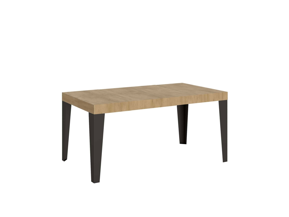 Mesa extensible 90x140/244 cm Flame Premium Roble Natural estructura Antracita ITAMOBY