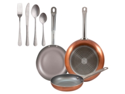 Juego de sartenes Bergner Optimum Plus de 3 piezas (Ø18/ø22/ø26 cm) con cubiertos