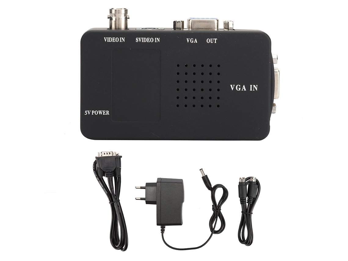 Adaptador convertidor BNC S-video a VGA HD, monitor de PC, enchufes para Reino Unido y UE CHABERLU