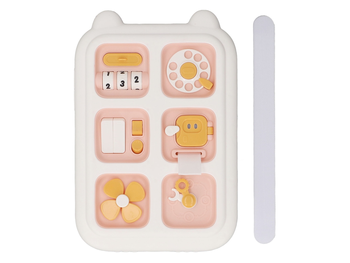 Dan26-tablero Sensorial Ocupado Para Niños Pequeños Juguete Educativo De Motricidad Fina Y Viaje Con Cinta Adhesiva Coral Rosa