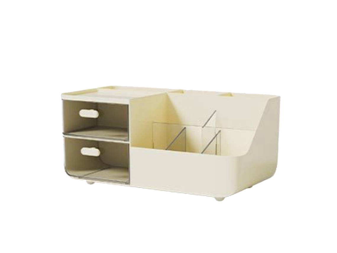 Organizador De Maquillaje Multifuncional Con 2 Cajones Para Guardar Cosméticos Y Productos De Cuidado Facial.