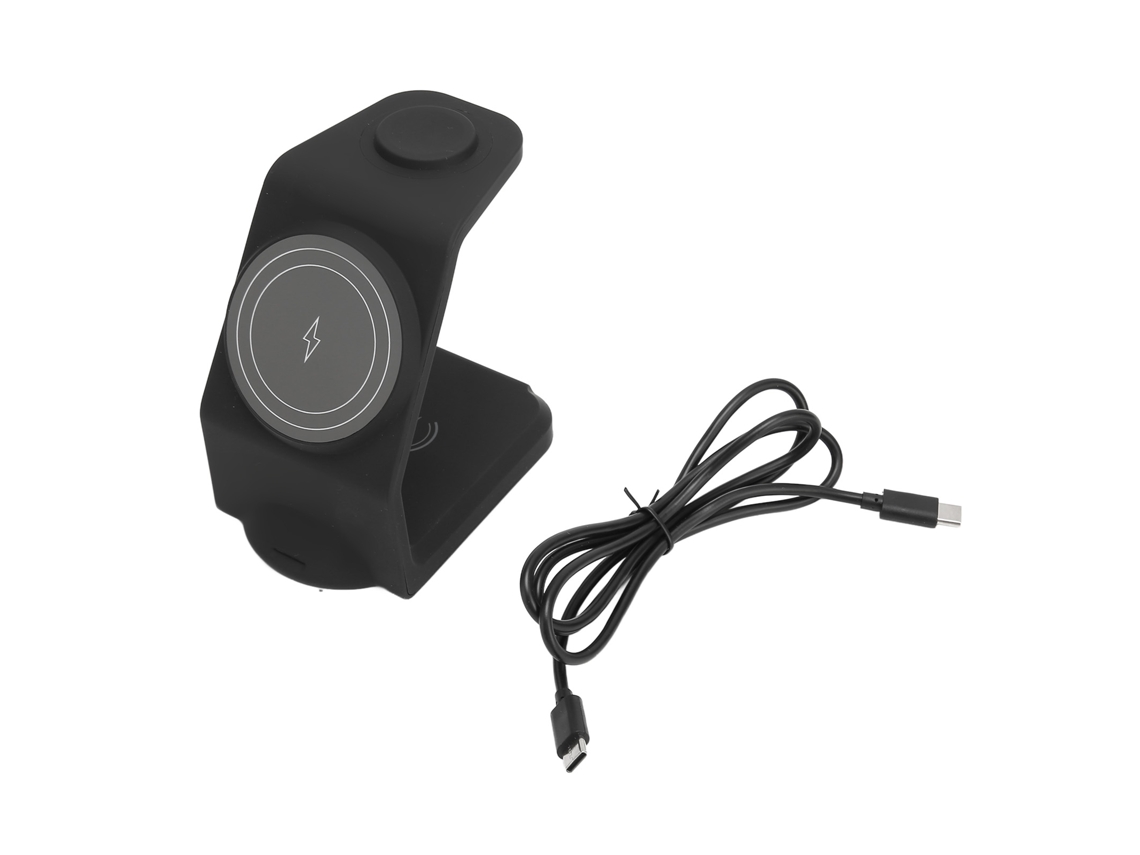Base Station De Carregamento Sem Fio Magnético 3 Em 1 Para Iphone 12 13 14, Fones De Ouvido Ios E Relógio