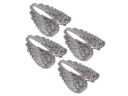 4 Piezas De Broches De Alas De Ángel Con Alfiler De Diamante, Adorno De Moda Para Chaqueta, Insignia Negra