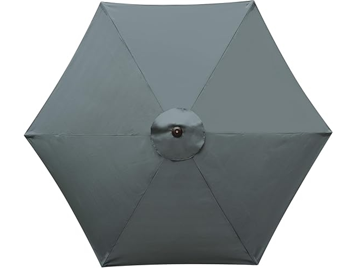 Funda de repuesto para sombrilla de patio de 2 m de diámetro y 6 varillas, color gris Siurn