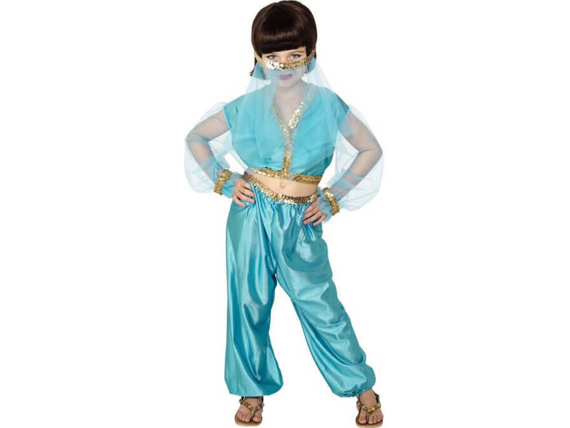 Disfraz de Niña DISFRAZZES Princesa Árabe Azul (Talla: 10 a 12 años)