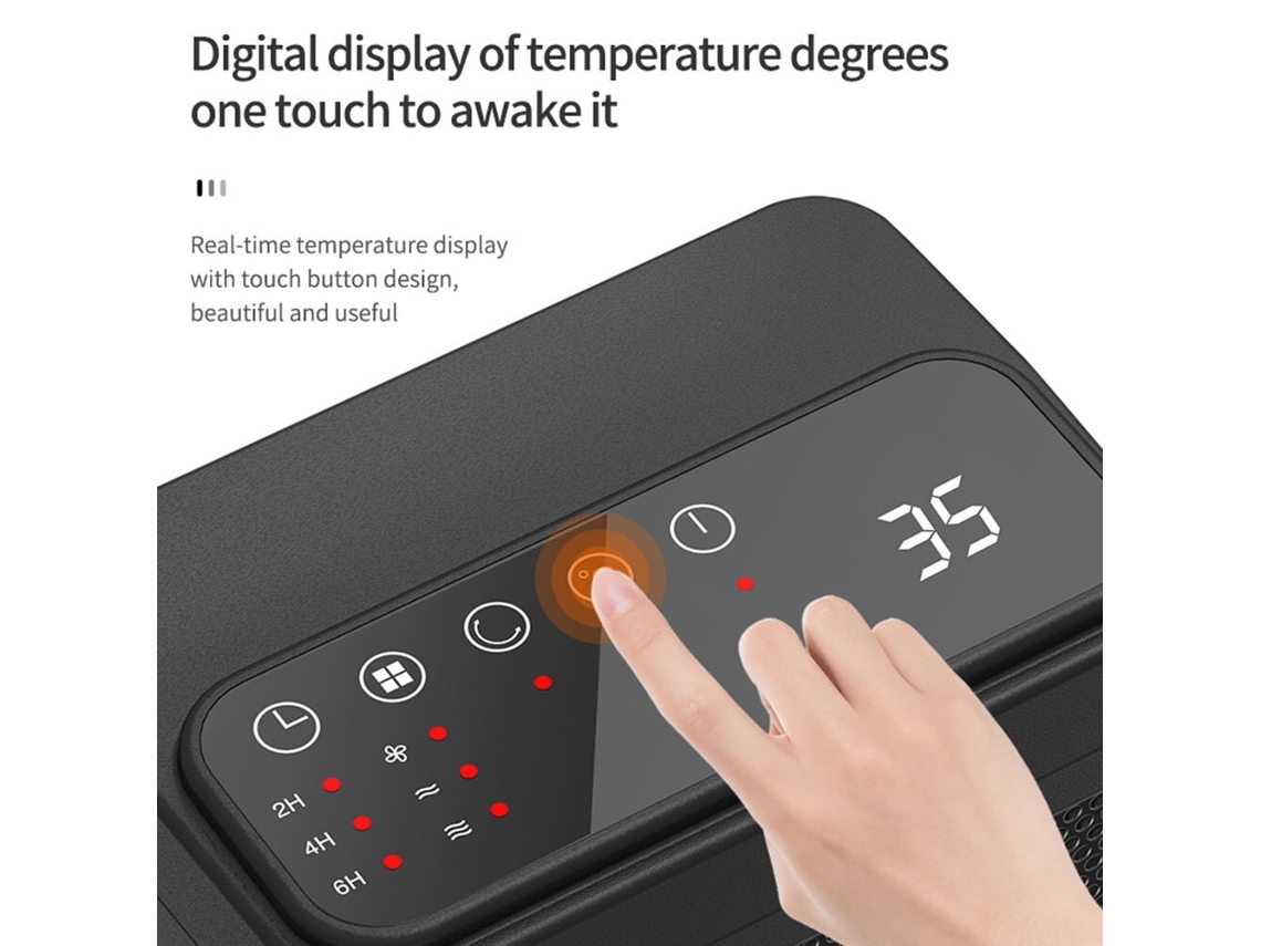 Calentador De Ambiente Con Control Remoto De 1500 W, Calefacción De Cerámica Ptc De 3 Velocidades, Termostato Ajustable De Largo Alcance