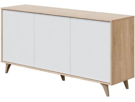 Aparador HABITDESIGN Kikua Plus (Blanco Artik - Roble - Melamina y ABS - 154 x 75 x 40 cm)