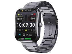 Reloj inteligente F96 con llamadas SOS y Bluetooth, monitor de glucosa y monitor de actividad física en bicicleta eléctrica (correa de acero)