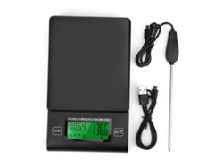 Balanza De Cocina Digital Lcd Con Temporizador Y Sonda De Temperatura Para Café Y Alimentos.