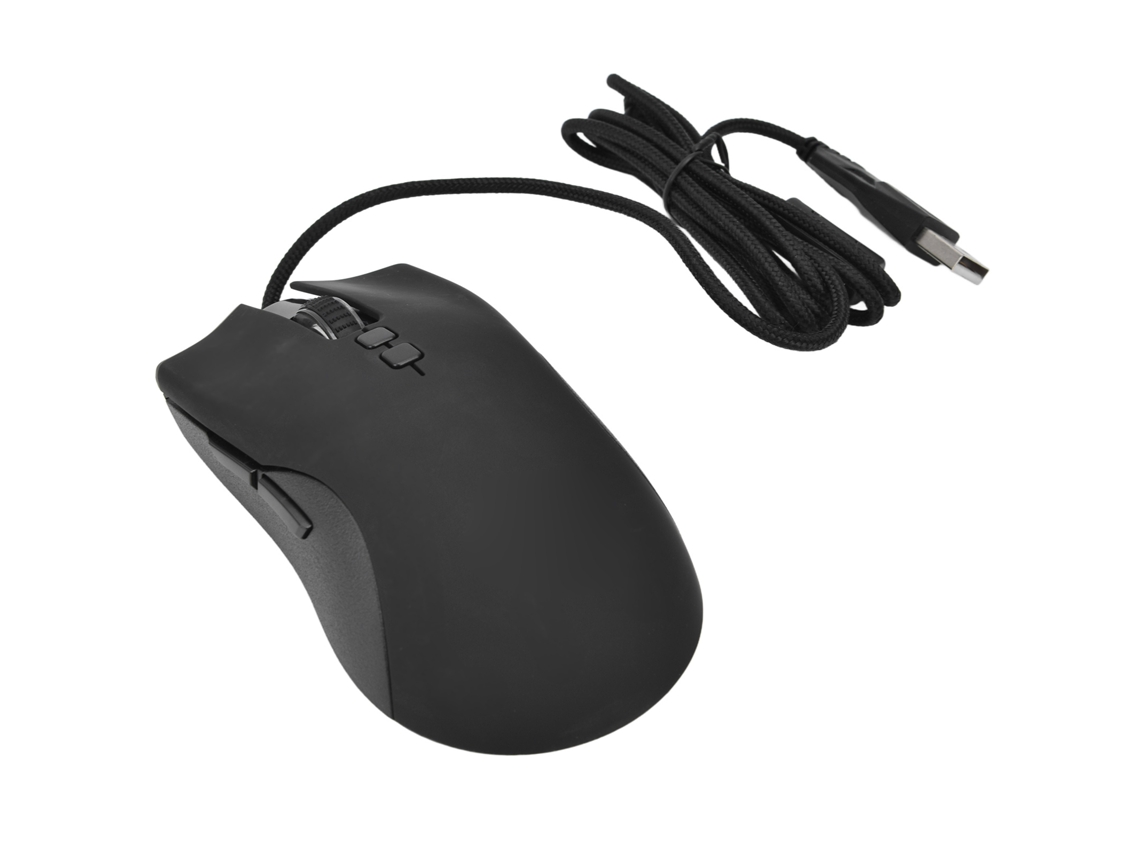 Ratón Gaming Con Cable, 6400 Dpi, 6 Niveles De Dpi, Iluminación Rgb, Diseño Ergonómico, Color Negro.