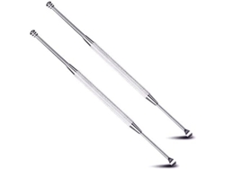 Paquete De 2 Bastoncillos De Acero Inoxidable Para Los Oídos, Herramienta Portátil En Espiral Para La Limpieza Del Cerumen Con Dos Puntas.
