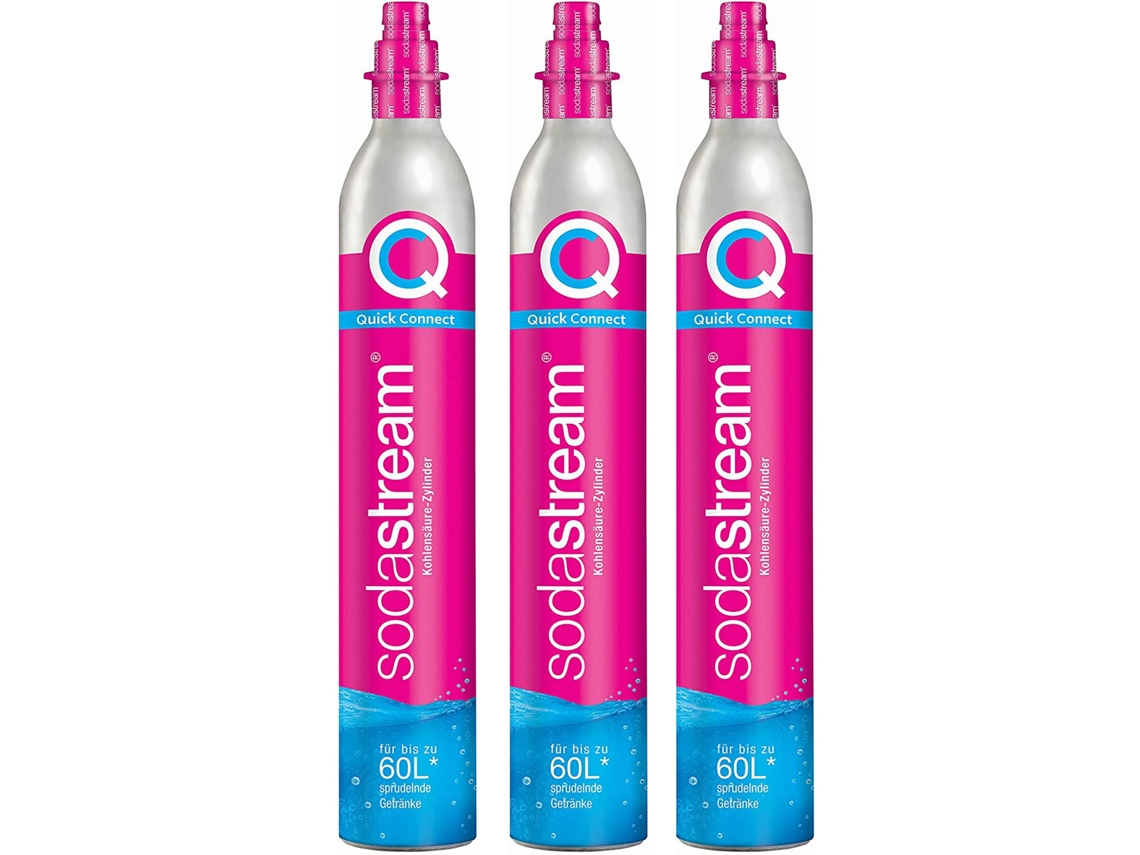 Cilindros de Gás SODASTREAM Co2 de Conexión Rápida para Gasificador (3 Unidades - 60L)