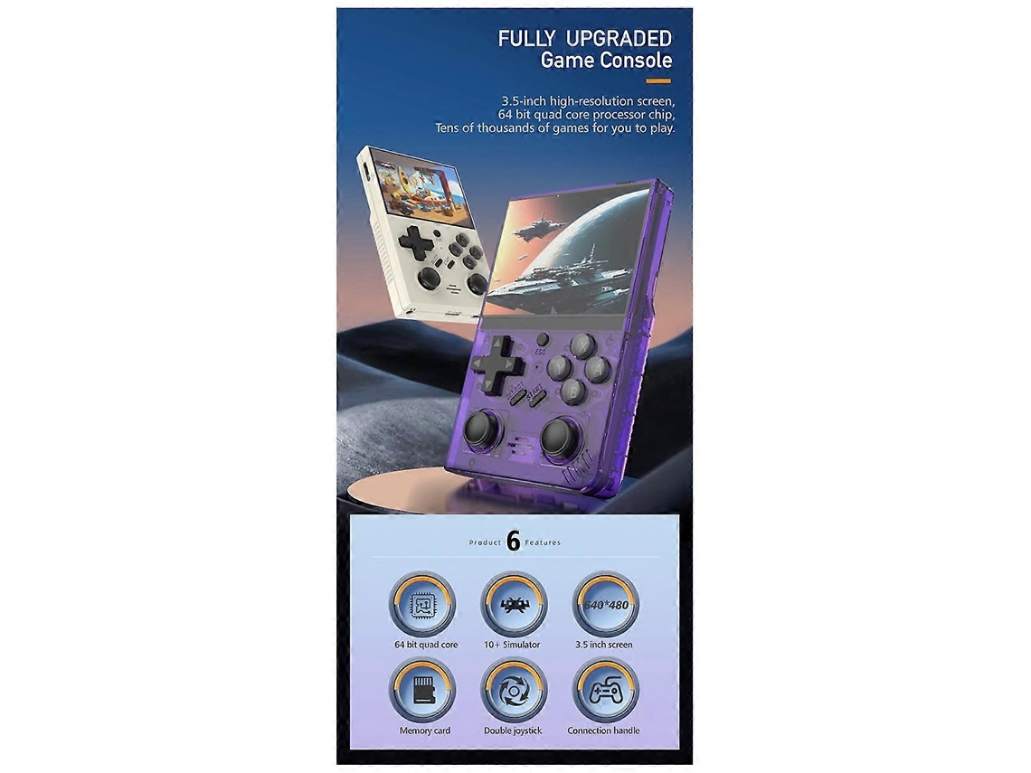 Consola De Videojuegos Retro R35plus De 64 Gb, Más De 10 000 Juegos, Pantalla Ips De 3,5 Pulgadas, Consola De Juegos Portátil Con Sistema Linux