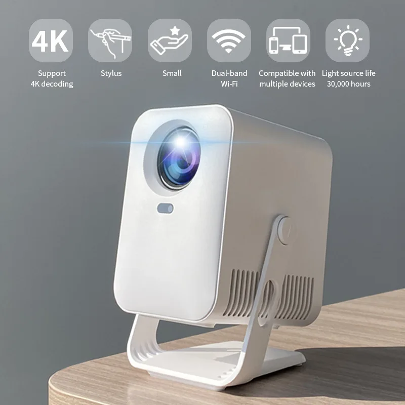 Proyector con pantalla táctil integrada y funciones de giro e inclinación. MDUG