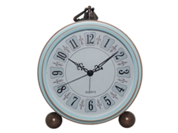 Reloj despertador de hierro retro europeo, reloj electrónico americano creativo, reloj silencioso luminoso simple para estudiantes, azul claro Sfushos