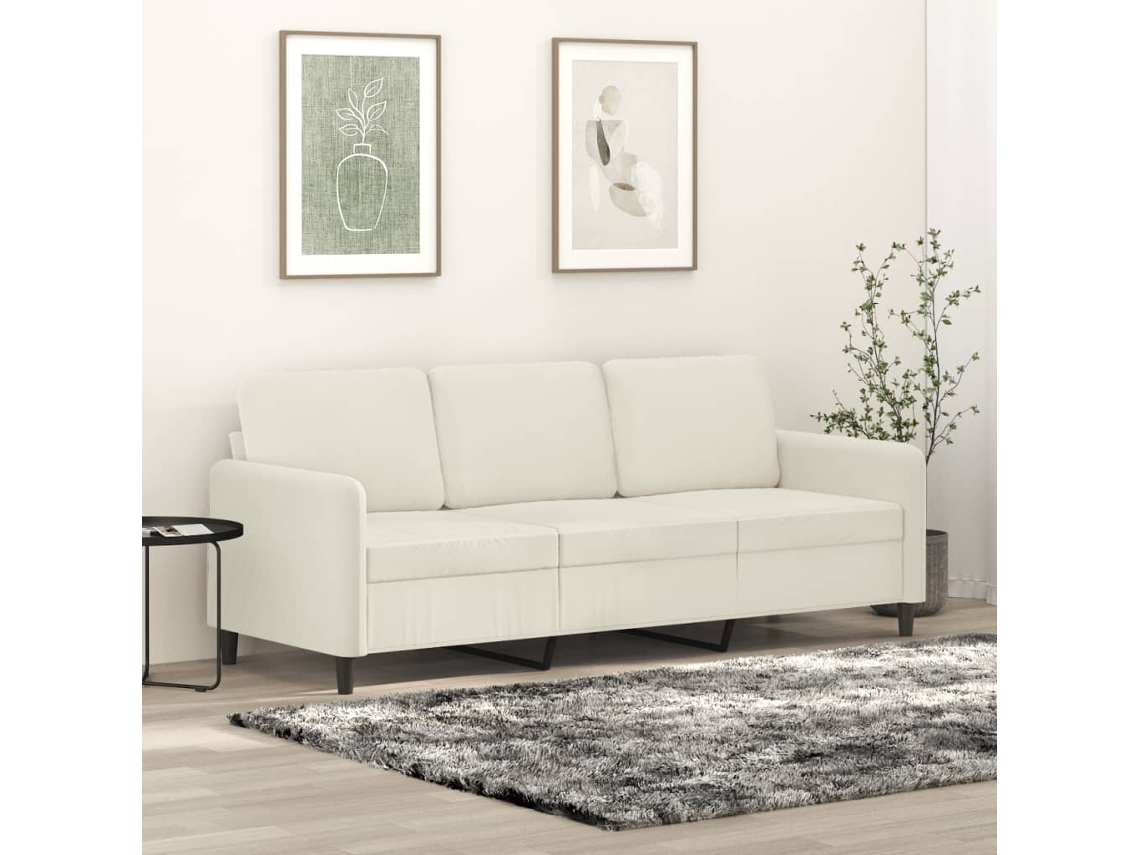 Sofá De 3 Plazas | Sofá De Salón | Sofá De Descanso Terciopelo Color Crema 180 Cm Wsd331341