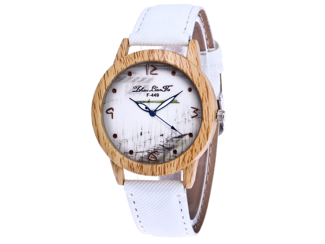 Reloj De Pulsera De Cuarzo Con Correa De Cuero Luminiscente, Diseño Elegante, Reloj Blanco De Estilo Casual.