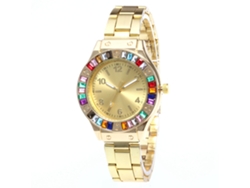 Reloj De Pulsera De Cuarzo De Moda Con Brazalete De Acero Y Diamantes De Imitación Para Mujer Y Hombre (dorado)