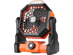 Ventilador Recargable Con Luz Led, 5200 Mah, Para Camping, Jardinería, Viajes, Senderismo, Color Naranja.