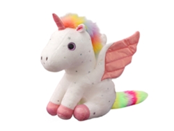 Peluche extra suave y tierno. Diseño de unicornio arcoíris. 27 cm.