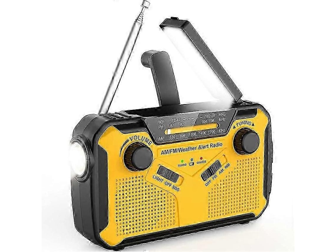 Rádio Solar Portátil Am/fm Com Manivela, Rádio De Emergência Com Bateria De 4000mah.
