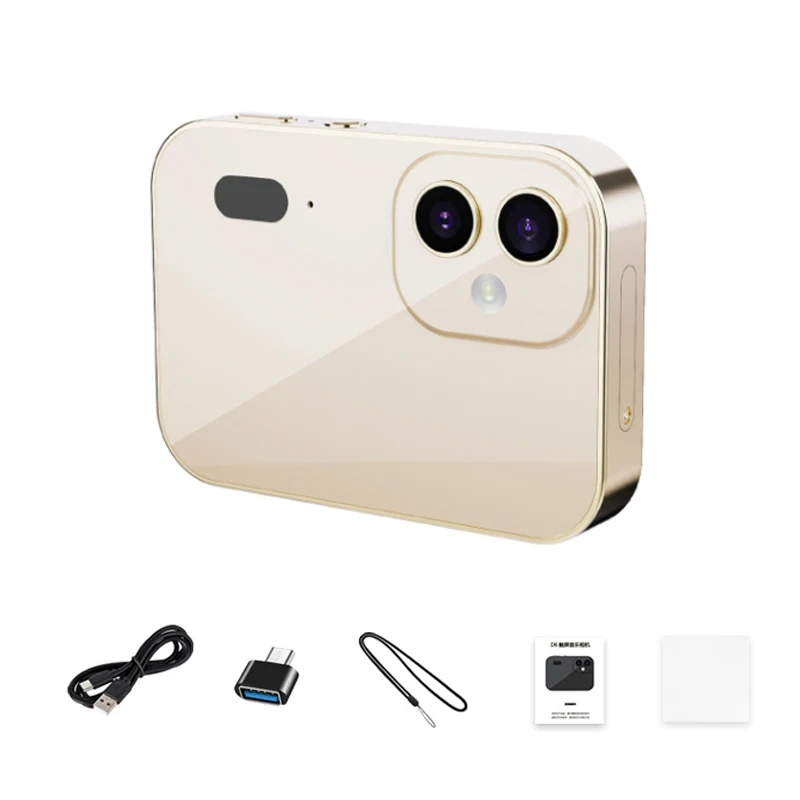 (oro - Sin Tarjeta Tf) Cámara Digital 4k - Función De Visión Nocturna -3 "- Pantalla Táctil 64 Mp -otg- Zoom Digital 16x - Cámara Recreativa