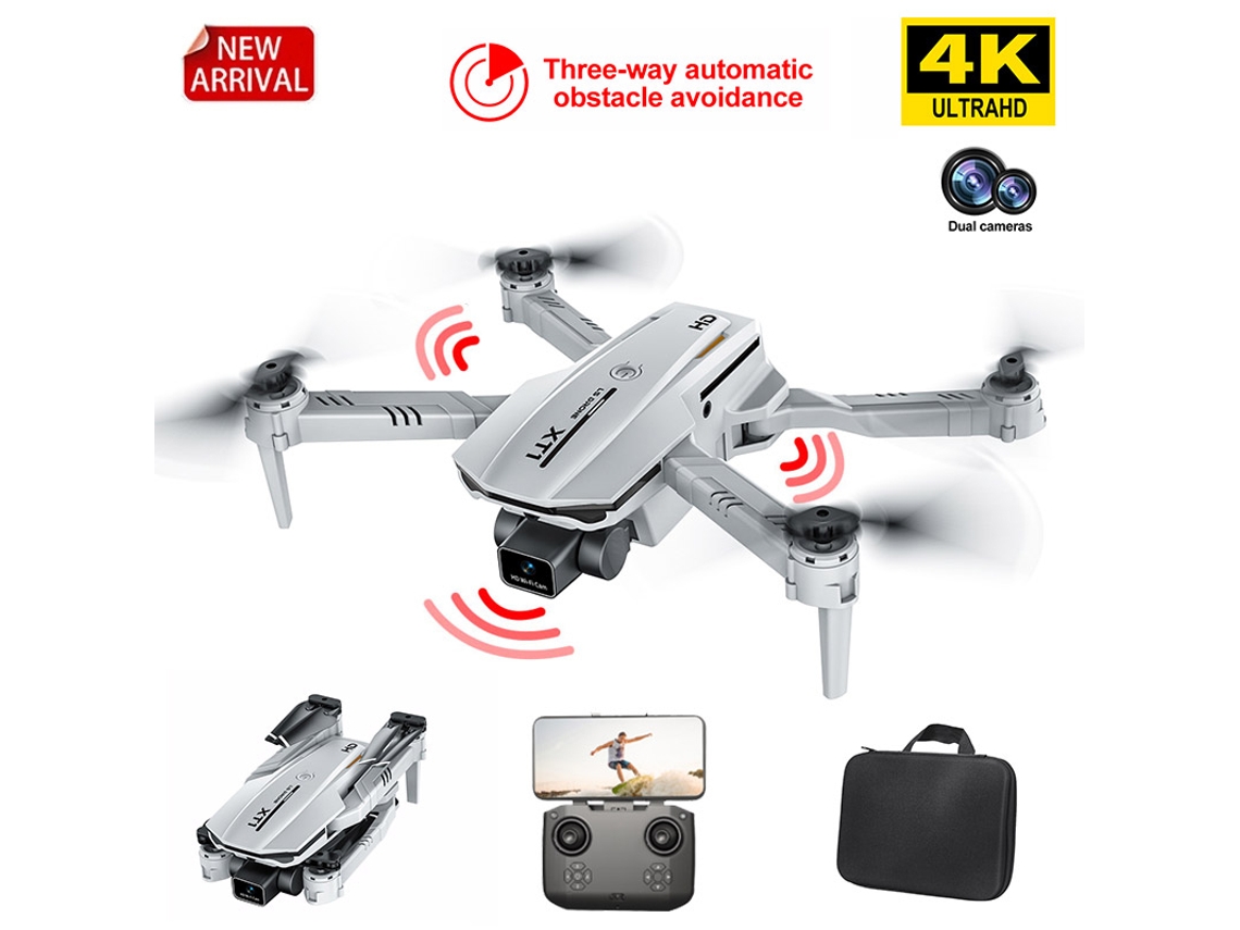 Mini dron XT1 con cámara dual 4K (3 baterías - Duración de la batería: 15 min - Blanco)