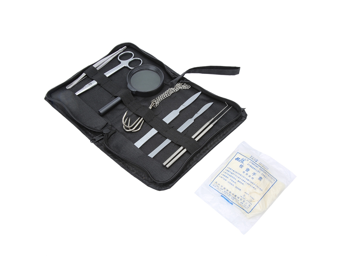 Kit de disección de acero inoxidable para estudiantes de biología, laboratorio, veterinaria, herramientas de anatomía y metalurgia.