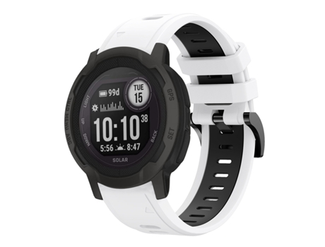 Correa Smartwatch para Garmin Instinct 2 22mm Silicona Deportiva Bicolor (Blanco + Negro)