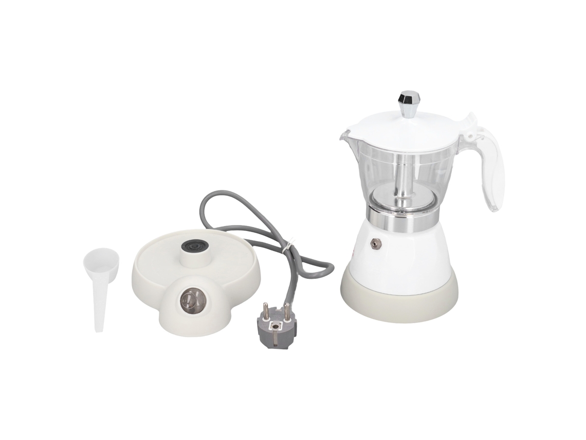 Cafetera eléctrica de acrílico y aluminio de 3 tazas para el hogar, famosa cafetera italiana octogonal con enchufe europeo de 220 V.