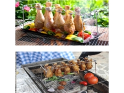 Rejilla De Acero Inoxidable Para Alitas Y Muslos De Pollo, Apta Para Barbacoa, Con 12 Ranuras Y Bandeja Recogegrasa Para Cocina Y Parrilla.