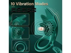 Anillo Vibrador Silicona Para Hombre Con 10 Modos, Masajeador Clítoris, Usb Recargable, Ipx7, Juguete Sexual De Parejas