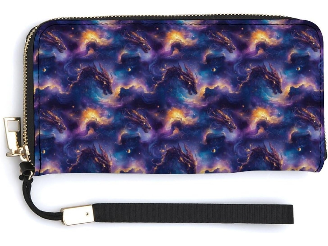 Cartera Cuero Con Cremallera Para Mujer Diseño Estampado