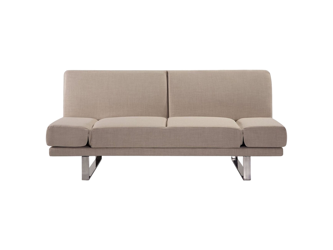 Sofá cama BELIANI York de Poliéster Beige 190x89x81