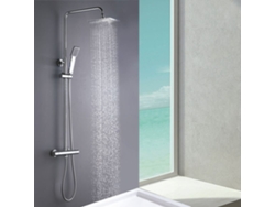 Kibath Columna De Ducha Termostático Cuadrada 85-115 Cm Mol Acabado Cromo Brillo Fabricado En Latón