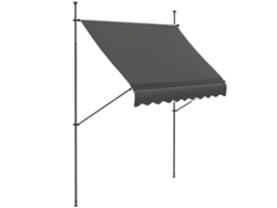 Toldo retráctil manual CHEZMOI, de 2,5 x 1,2 m, con altura e inclinación regulables.