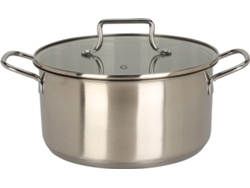 Olla de juguete de acero inoxidable con tapa de cristal, juego de cocina educativo, 22 cm, Koopman