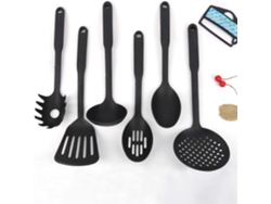 Espátula de silicona negra versátil, herramienta de cocina antiadherente, mango ergonómico para cocinar con mango largo, cuchara ranurada resistente al calor, plástico