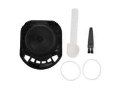 Adaptador reutilizable y recargable para cápsulas de café Mali con cuchara y cepillo para cafeteras, plástico PP.
