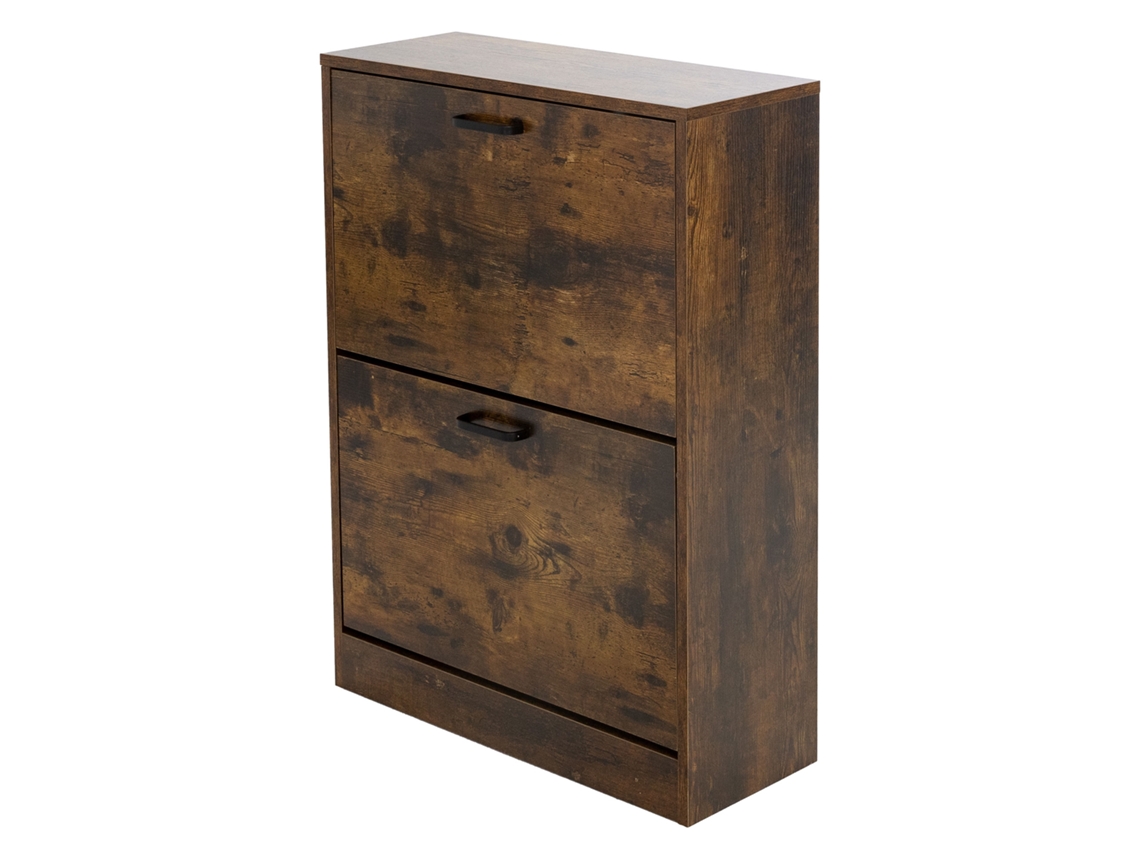 Mueble zapatero 60x24x84 cm Marrón incl. 2 compartimentos plegables ML-DESIGN