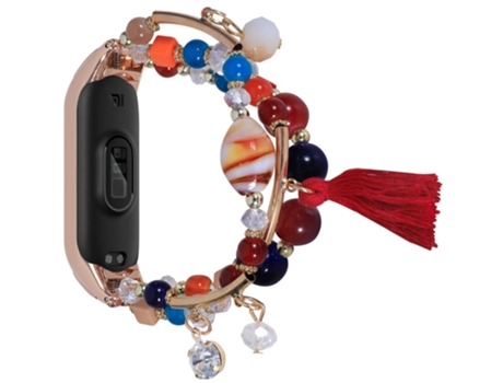 Correa metal + ágata cuentas de ágata para Xiaomi Mi Band 5/6 - vistoso