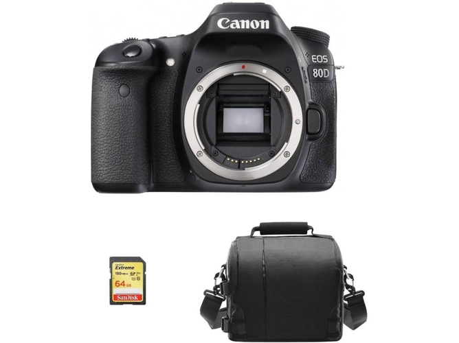 Kit Cámara Réflex CANON EOS 80D + SD 64GB + Funda