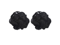 Bola De Cabelo Falso Sintético Preto Com Extensão De Cabelo Cacheado Desarrumado Para Penteados Elegantes E Diários