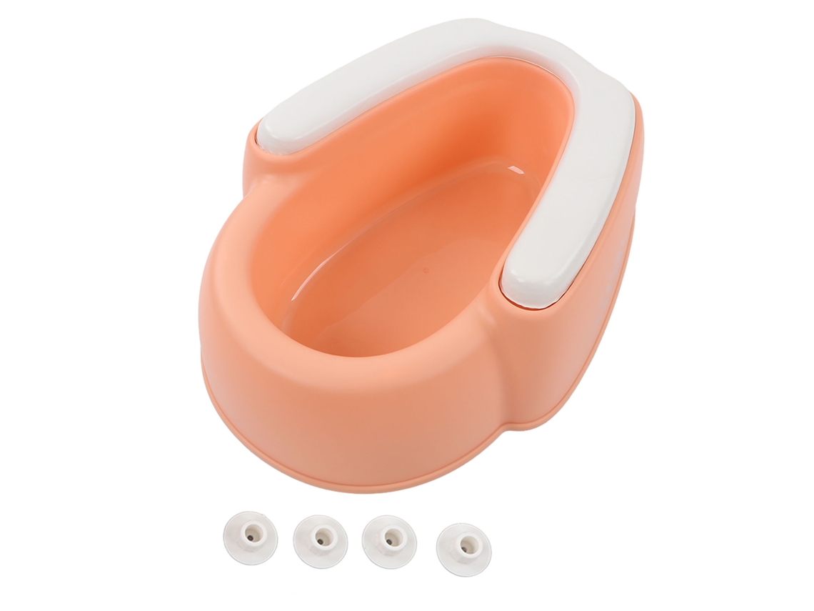 Lavabo Para Bebés, Antiderrame, No Requiere Ponerse En Cuclillas, Pvc Suave, Rosa Con Accesorios.