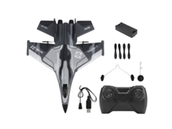 Avión Teledirigido Ligero Y Flexible Con Luz Led Para Niños, Camuflaje Gris, 1 Pila